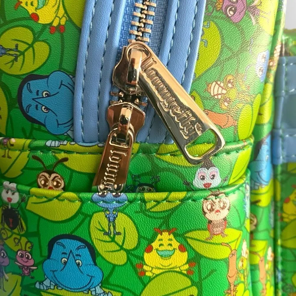 Loungefly Disney Pixar A Bug’s Life Mini Backpack Green Bugs New Exclusive